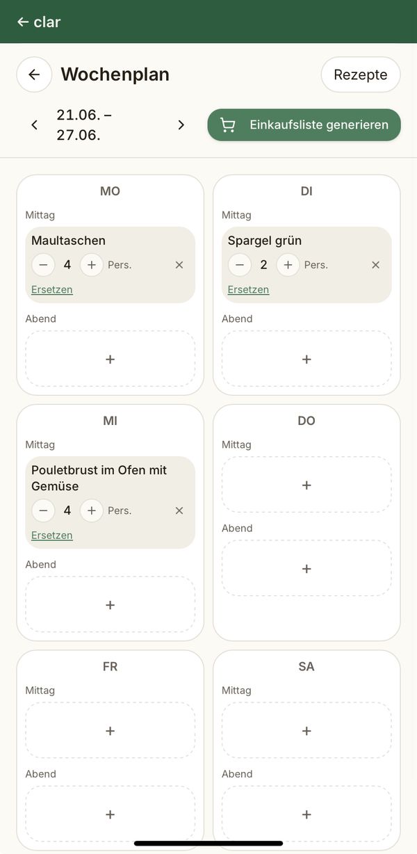 clar·markt Wochenplan