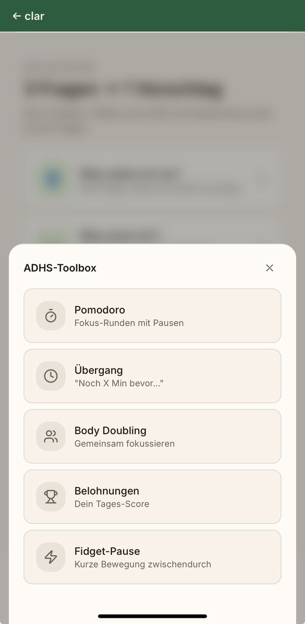 clar·tag ADHS-Toolbox